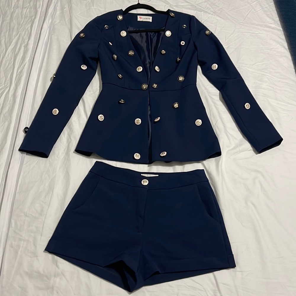 Blue set blazer and short